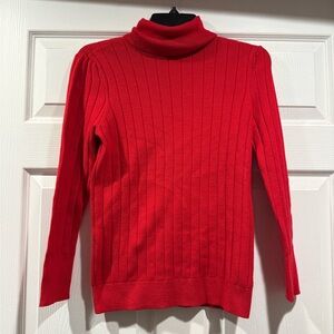 Talbots Scarlet Ribbed Turtleneck Sweater
